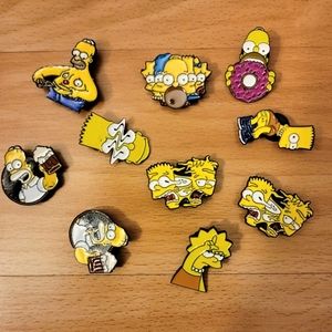 Assortment of 10 Simpsons Croc charms